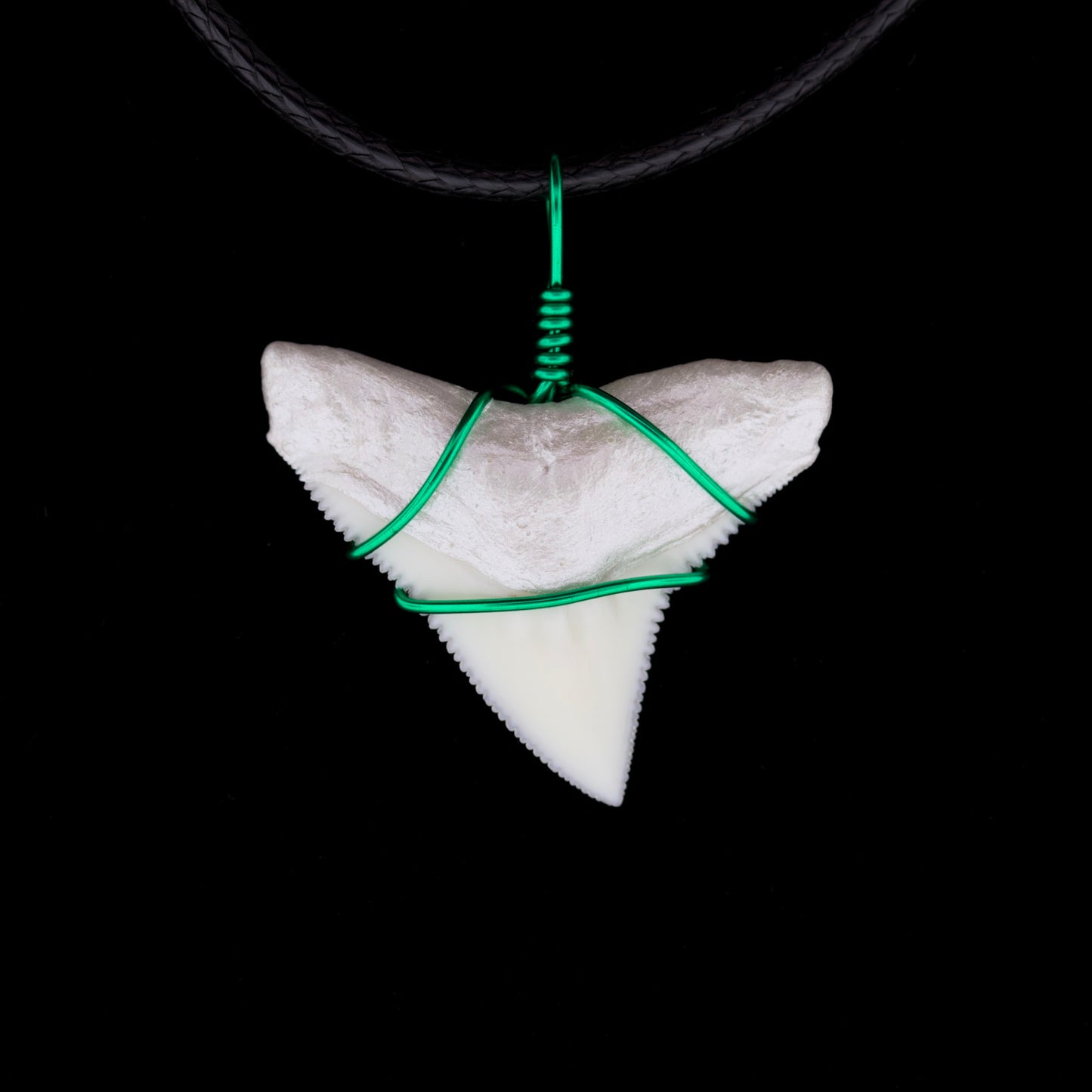 1" Modern Bull Shark Tooth Necklace – Color Wire-Wrap / Pearlescent Root