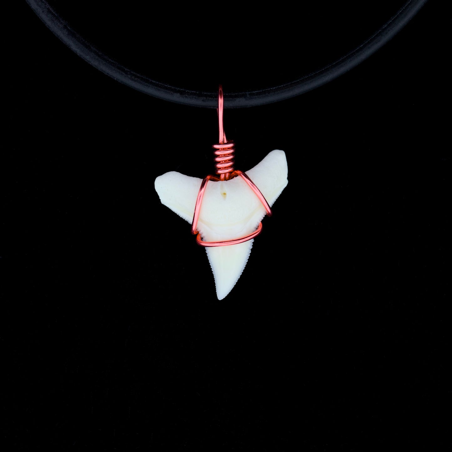 3/4" Modern Bull Shark Tooth Necklace – Color Wire, Silicone Cord