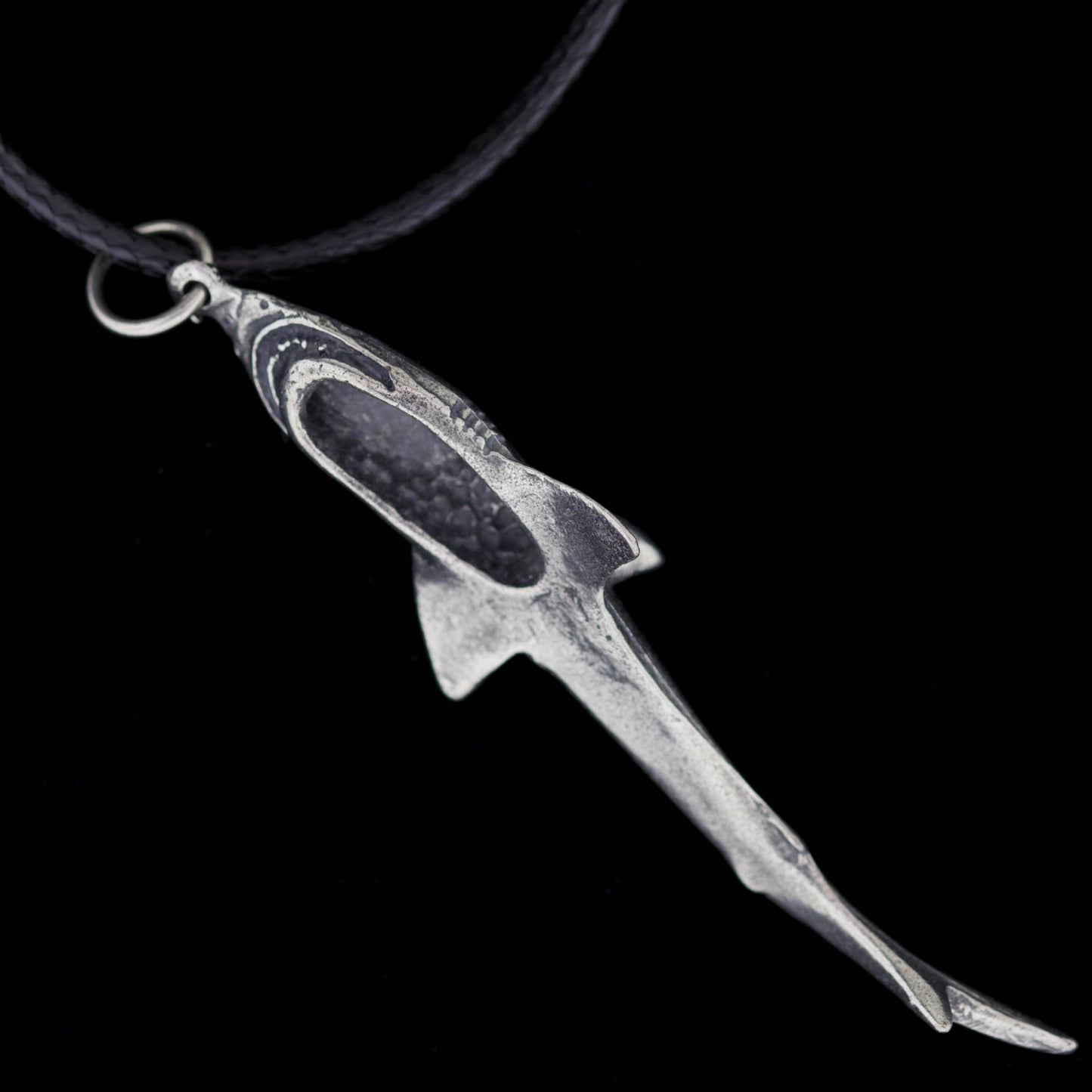 Pewter Shark Pendant Necklace
