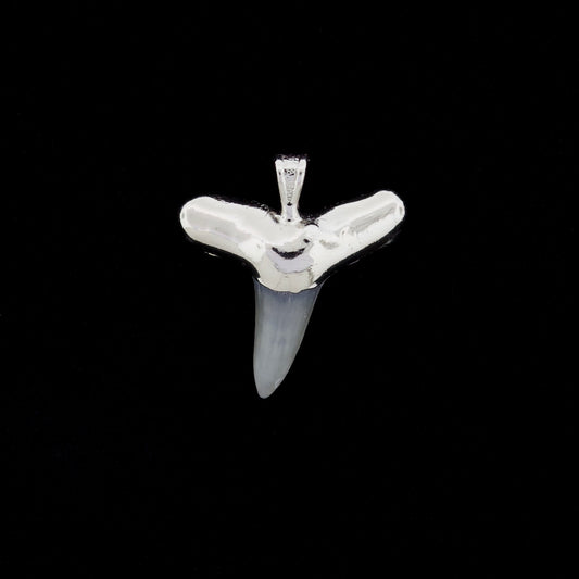 1" Fossil Lemon Shark Tooth Pendant | Nickel Electroformed
